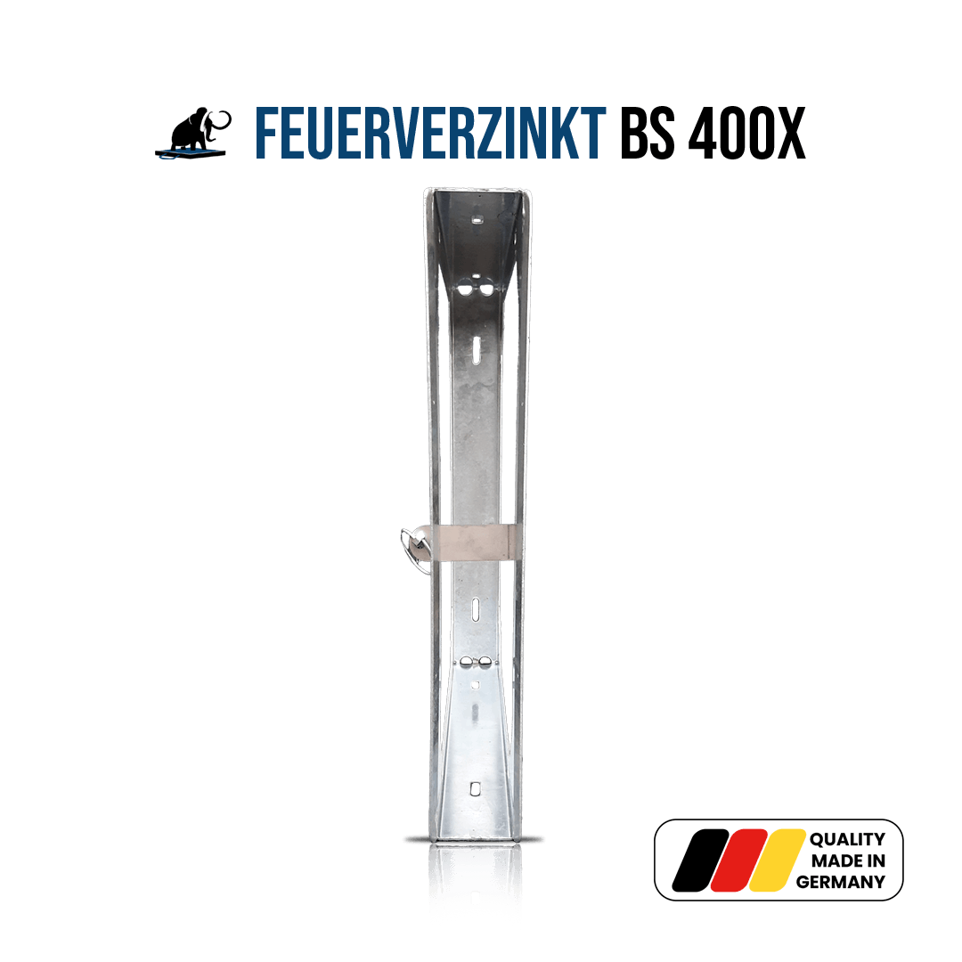 Einzelhalterung feuerverzinkt für Stützplatte BS400x400