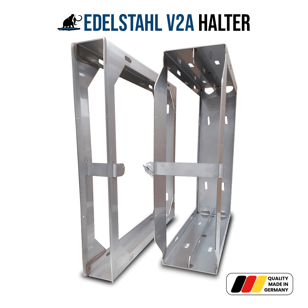 Halterung aus Edelstahl (V2A)  für Stützplatten