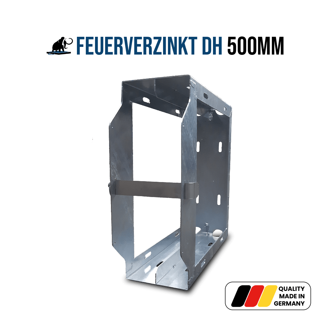 Doppelhalter feuerverzinkt für Stützplatte BS500x500